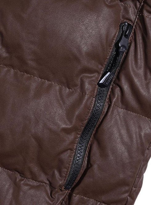 Dark Brown F - Leather Jacket - Khotwh